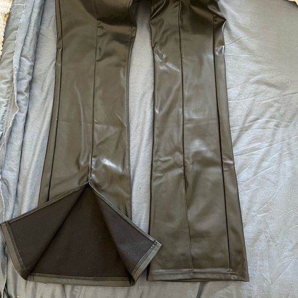 Nasty Gal - Split Leg Faux Leather Bootcut Pants - Picture 3 of 3